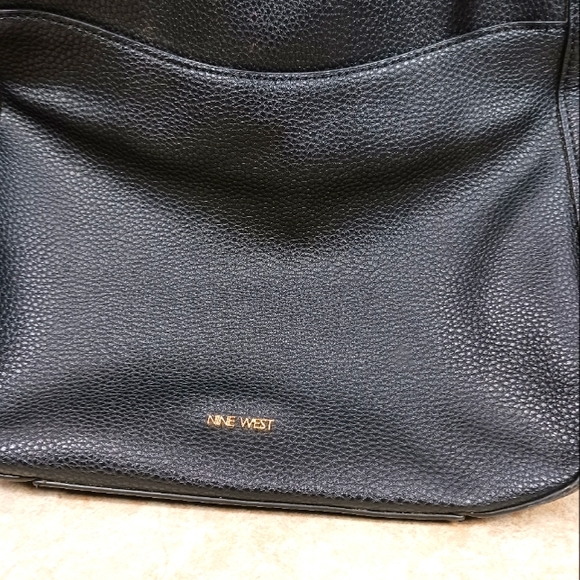 NINE WEST Black Faux Leather Satchel/Handbag - Picture 2 of 9